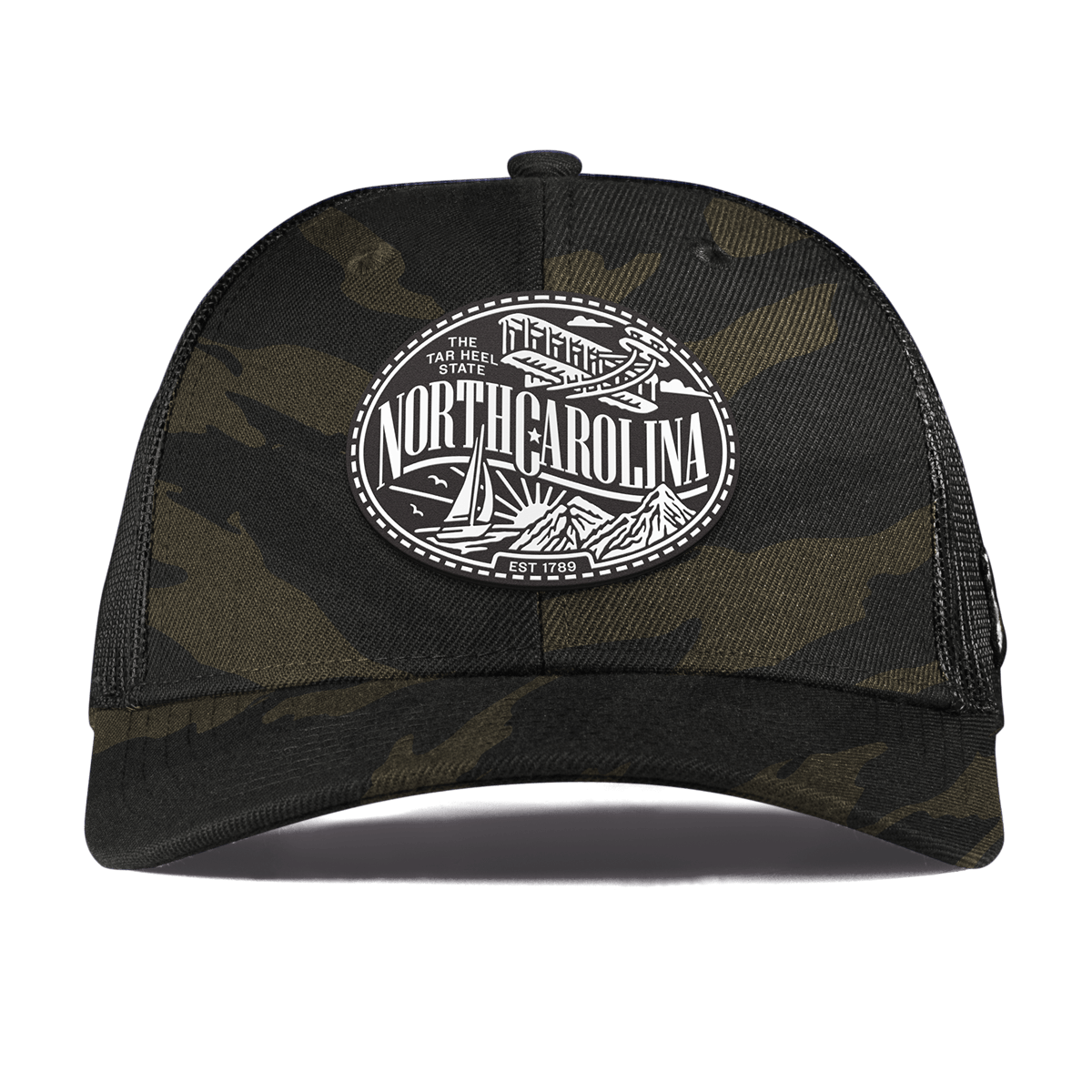 North Carolina Traveler Curved Trucker Midnight Camo