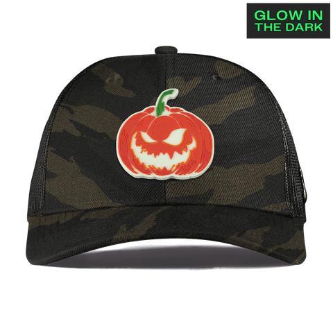 Jack-O-Lantern Glow Curved Trucker Midnight Camo