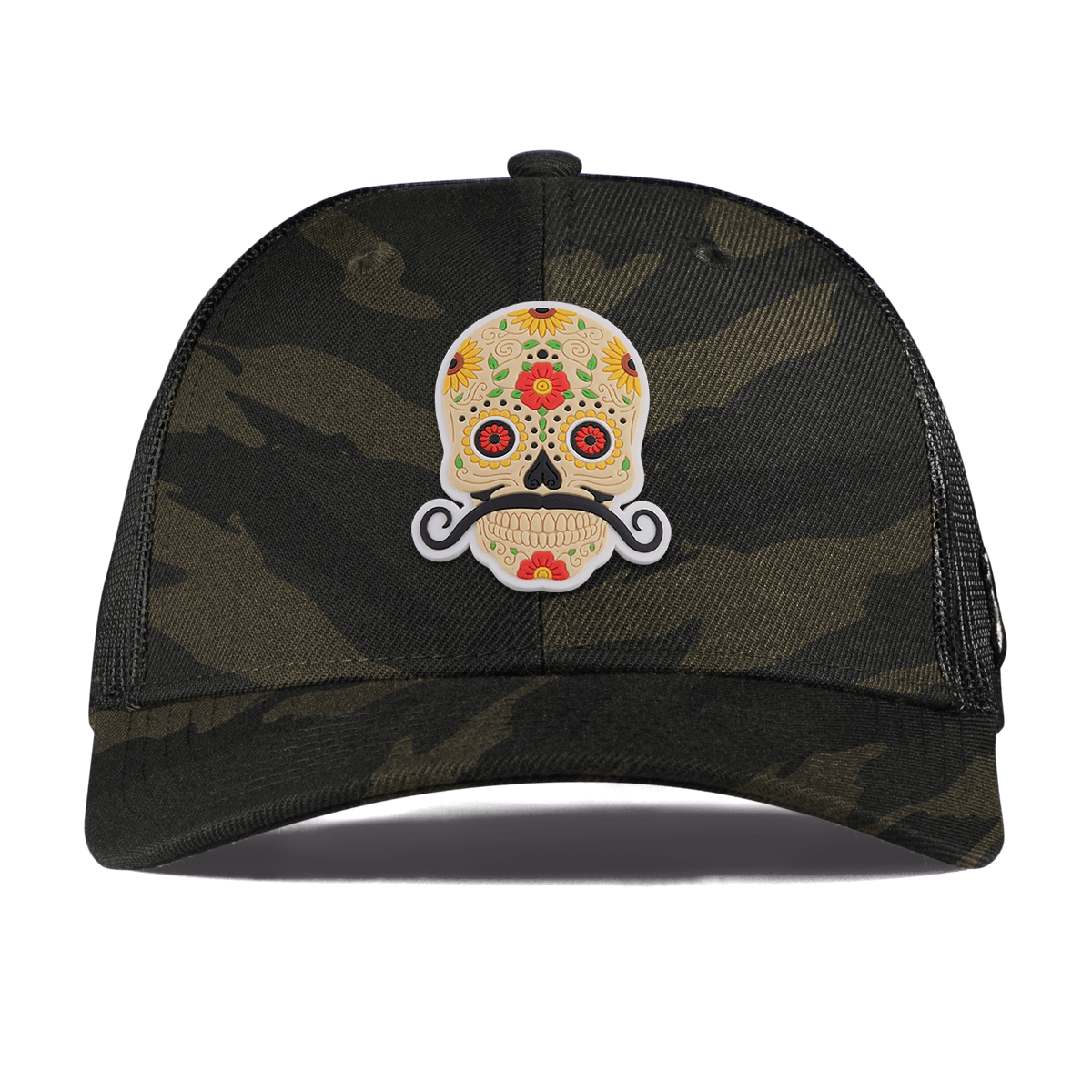 Sombrero Skull PVC Curved Trucker Midnight Camo