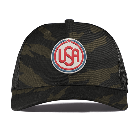USA Icon Curved Trucker Midnight Camo