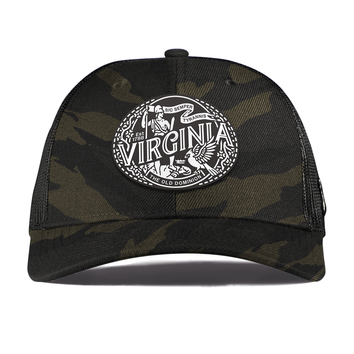 Virginia Traveler Curved Trucker Midnight Camo