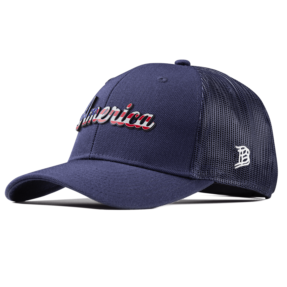 America Curved Trucker Navy