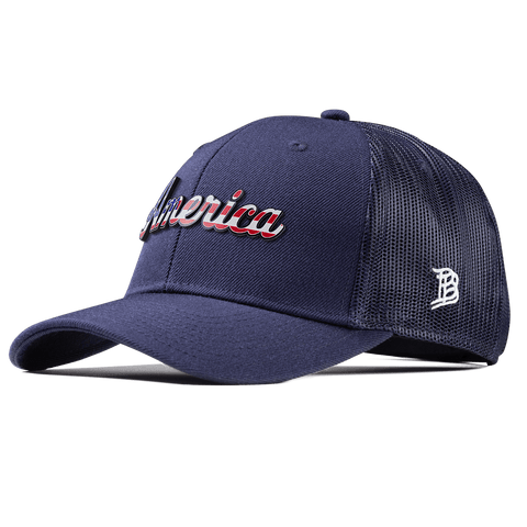 America Curved Trucker Navy