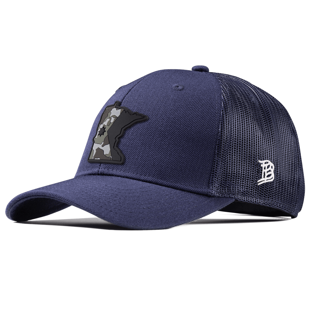 Minnesota Camo Curved Trucker Navy