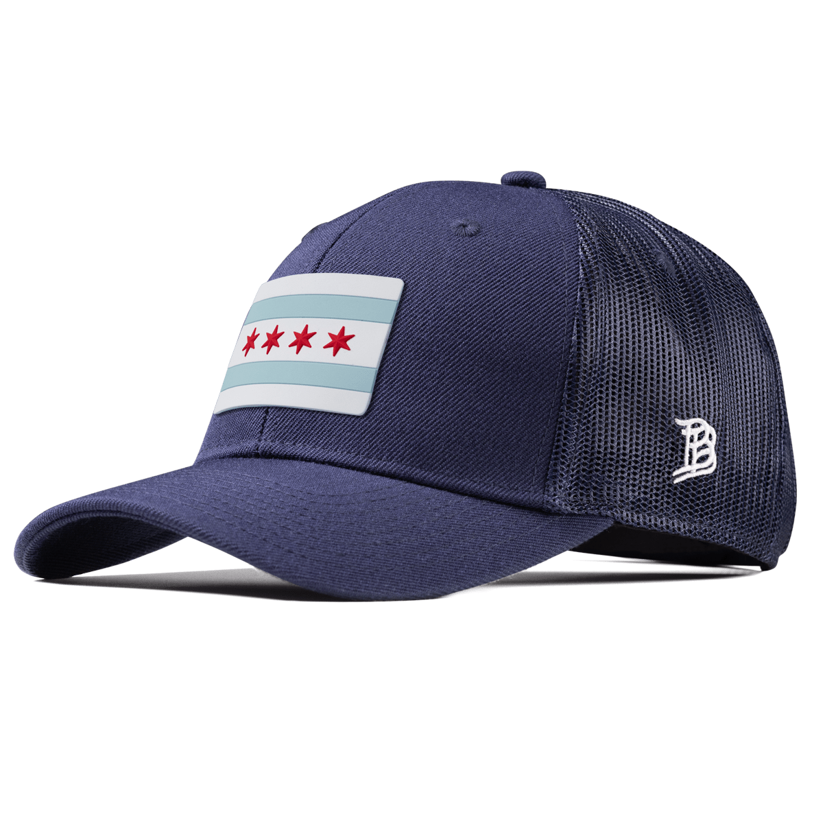 Chicago Flag Curved Trucker Navy