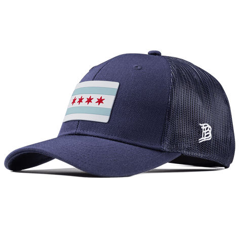 Chicago Flag Curved Trucker Navy