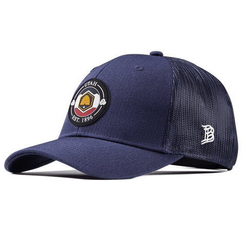 Utah Compass Curved Trucker Navy 