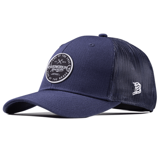 Hardworking PVC Curved Trucker Navy