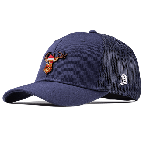 Party Reindeer Curved Trucker Navy