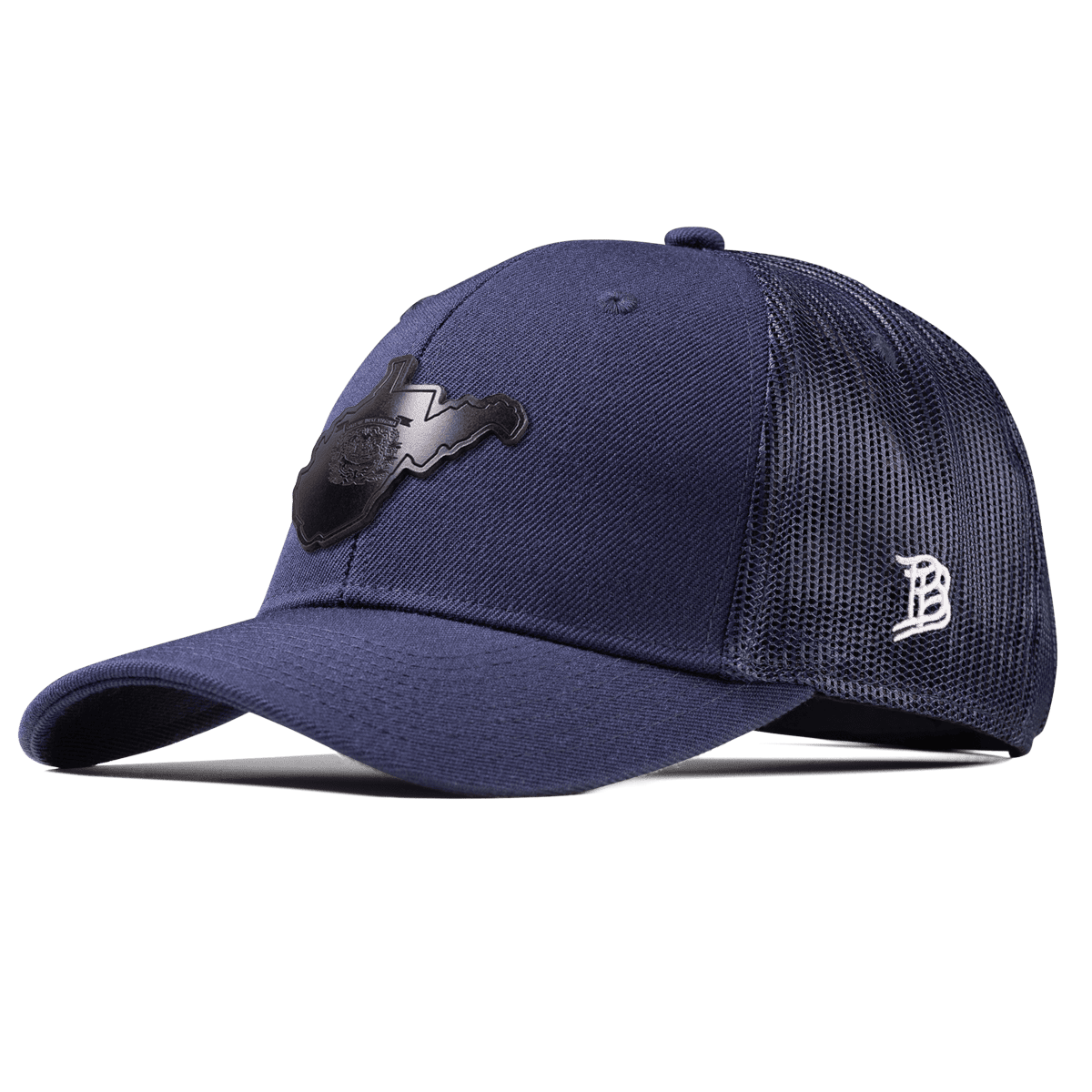 West Virginia 35 Midnight Curved Trucker Navy