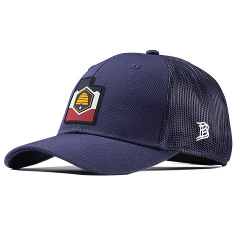 Utah 45 PVC Curved Trucker Navy 