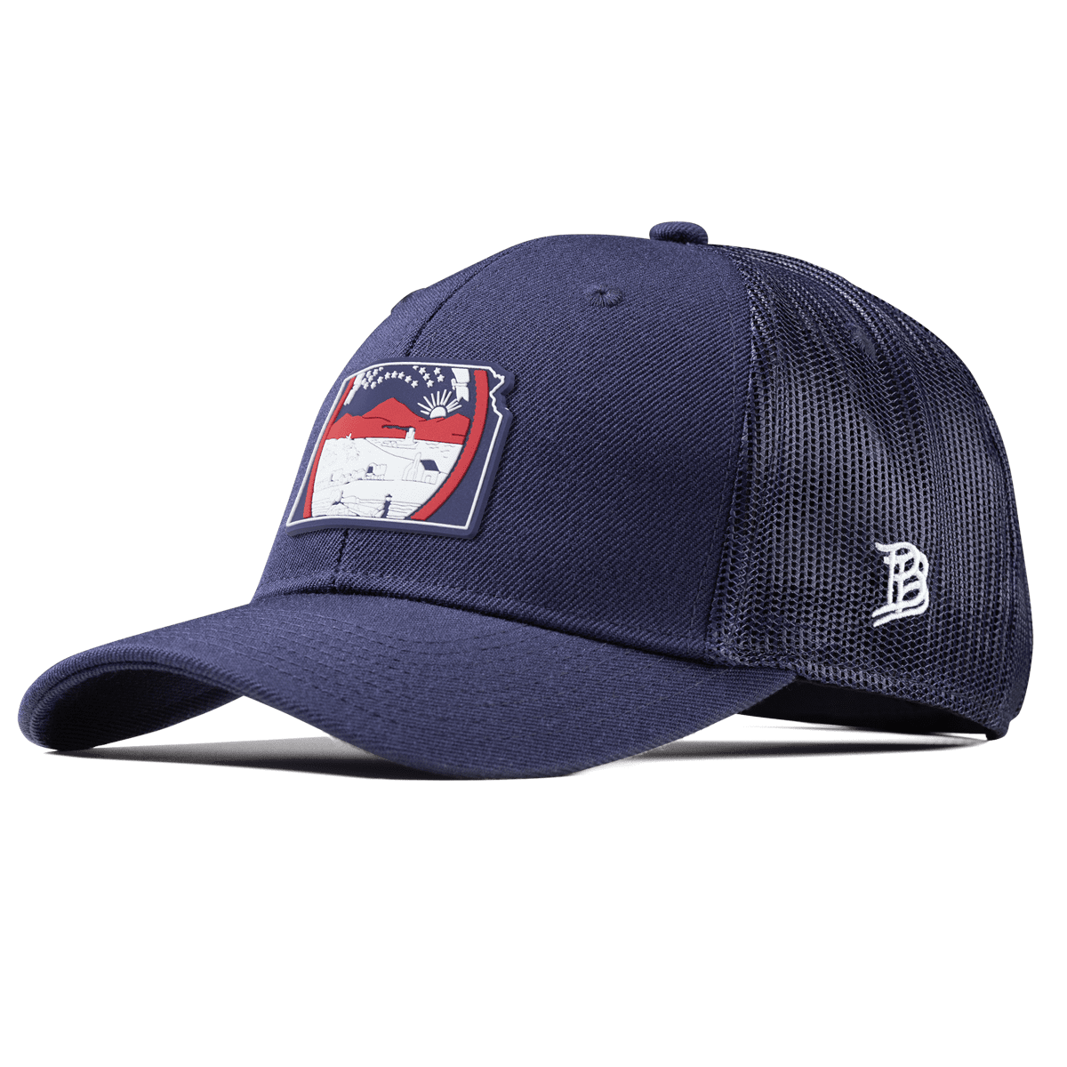 Kansas Patriot Series Curved Trucker Navy