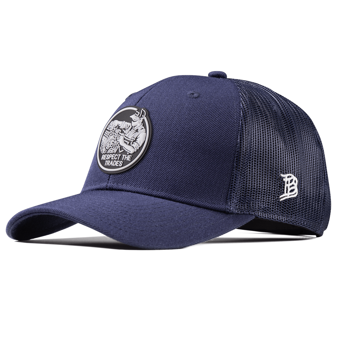 Respect The Trades Mechanic Curved Trucker Navy
