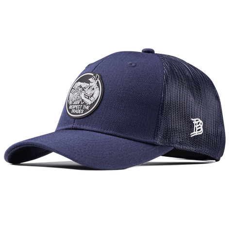 Respect The Trades Mechanic Curved Trucker Navy