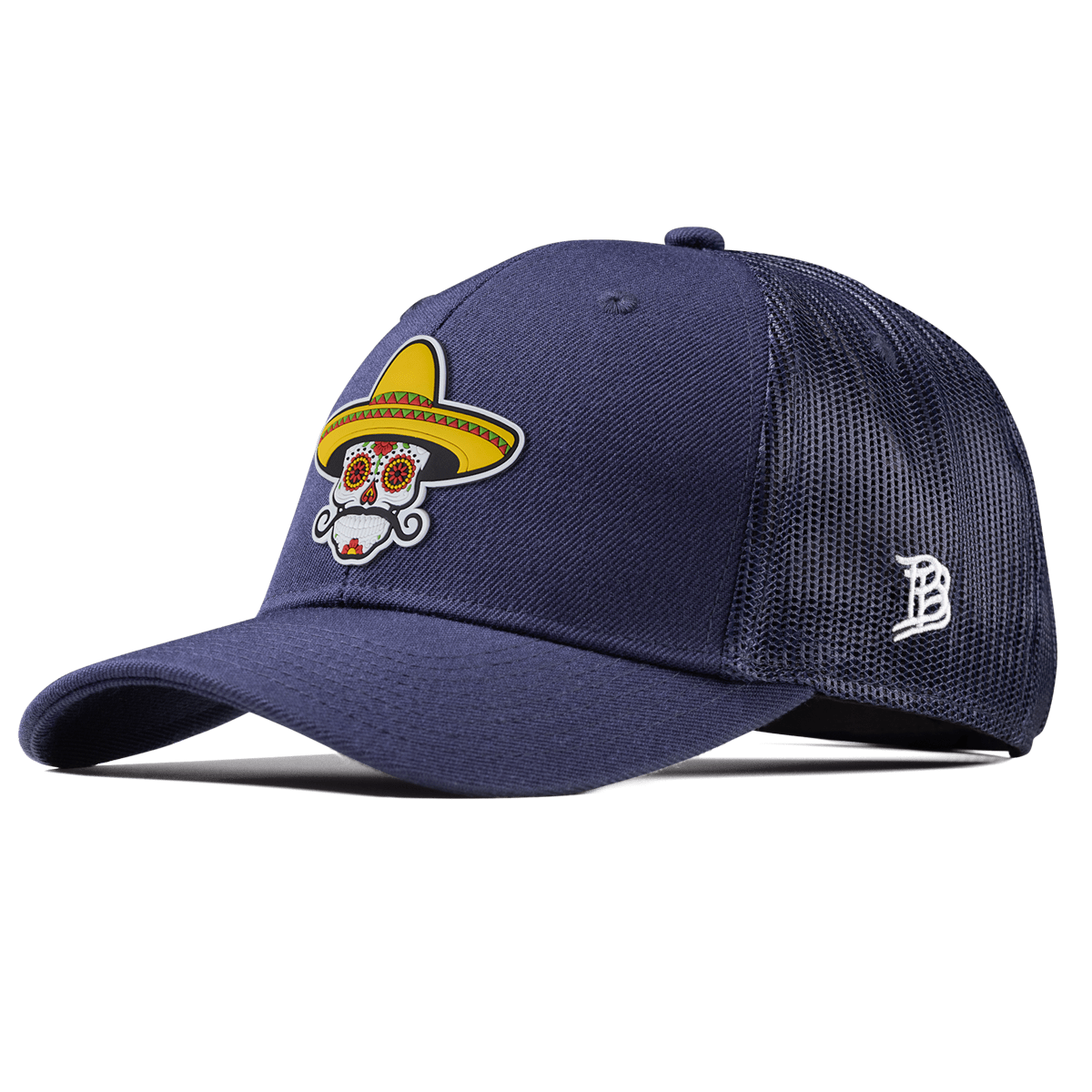 Sombrero Skull PVC Curved Trucker Navy