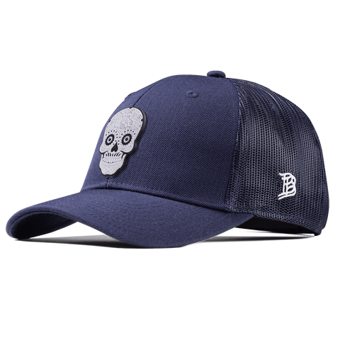 Sugar Skull PVC Curved Trucker Navy