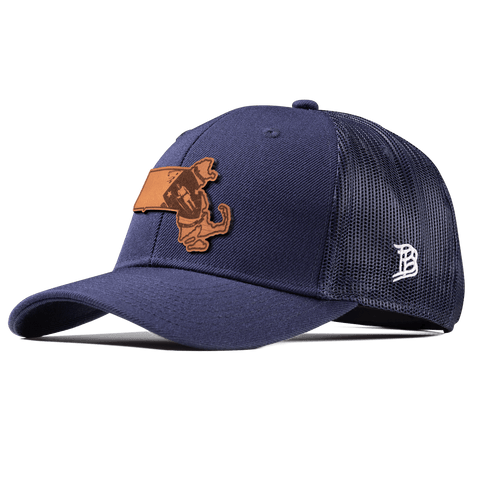 Massachusetts 6 Curved Trucker Navy