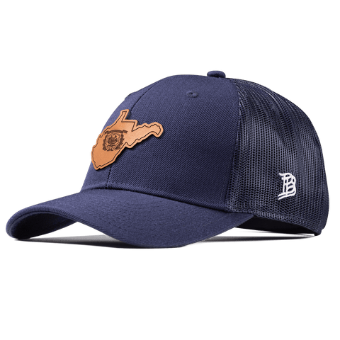 West Virginia 35 Curved Trucker Navy