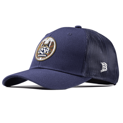 USA Skateboarding Eagle Curved Trucker Navy