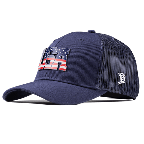 USA Tradition Curved Trucker Navy