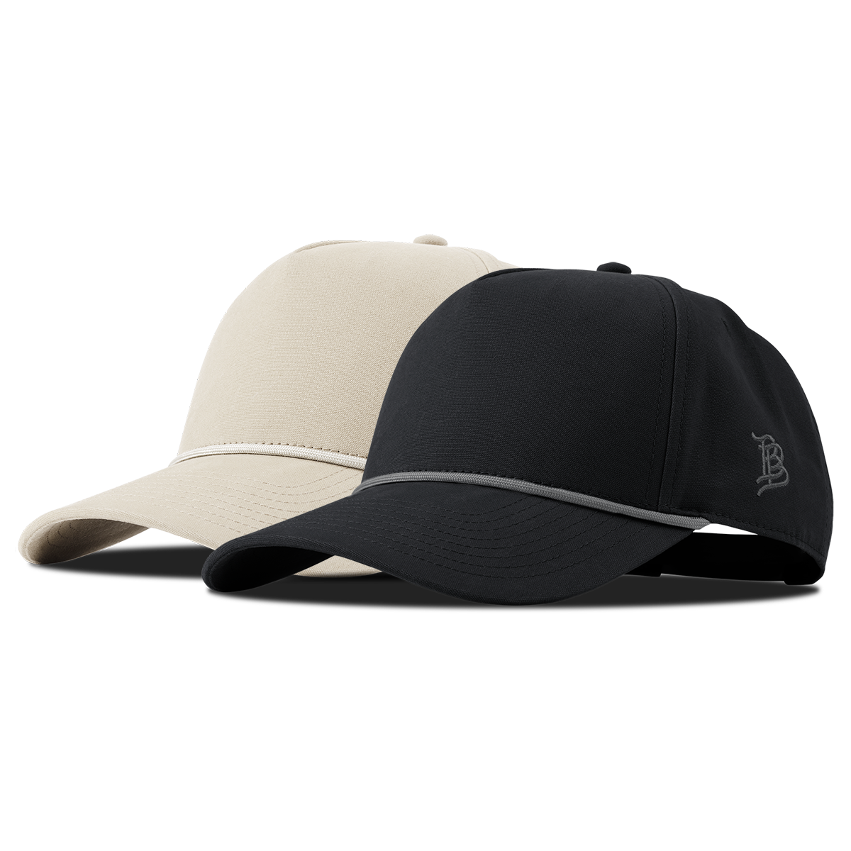 Bare Canvas 5 Panel Rope 2-Pack Vintage Black + Beige