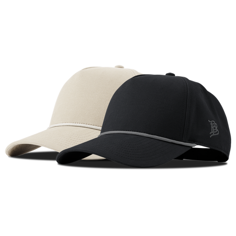 Bare Canvas 5 Panel Rope 2-Pack Vintage Black + Beige