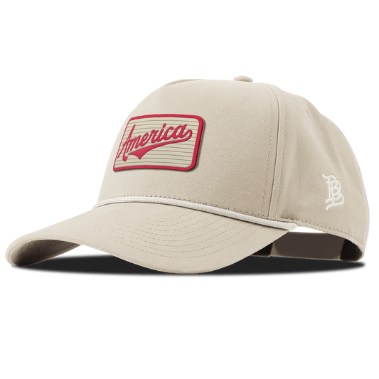 America Badge Curved Canvas 5 Panel Rope Beige