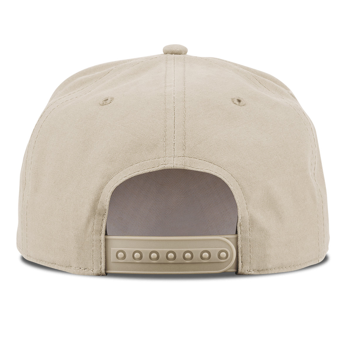 West Virginia University "WVU Mountaineer Football Logo" Curved Canvas 5 Panel Rope Back Beige
