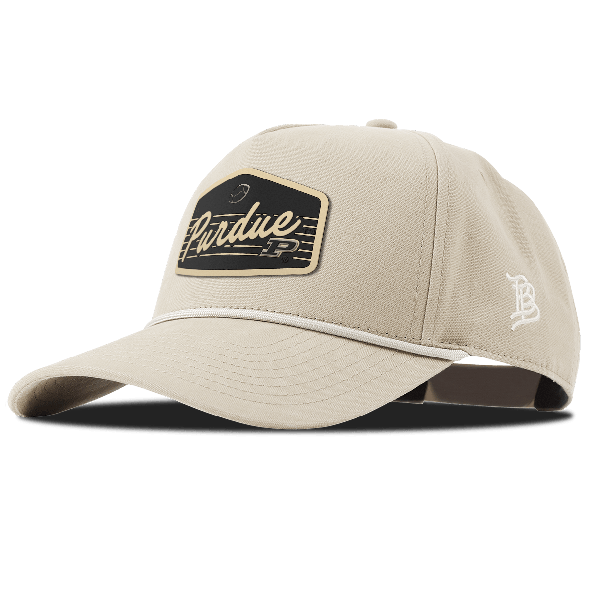 Purdue University "Boilermakers Football" Curved Canvas 5 Panel Rope Beige