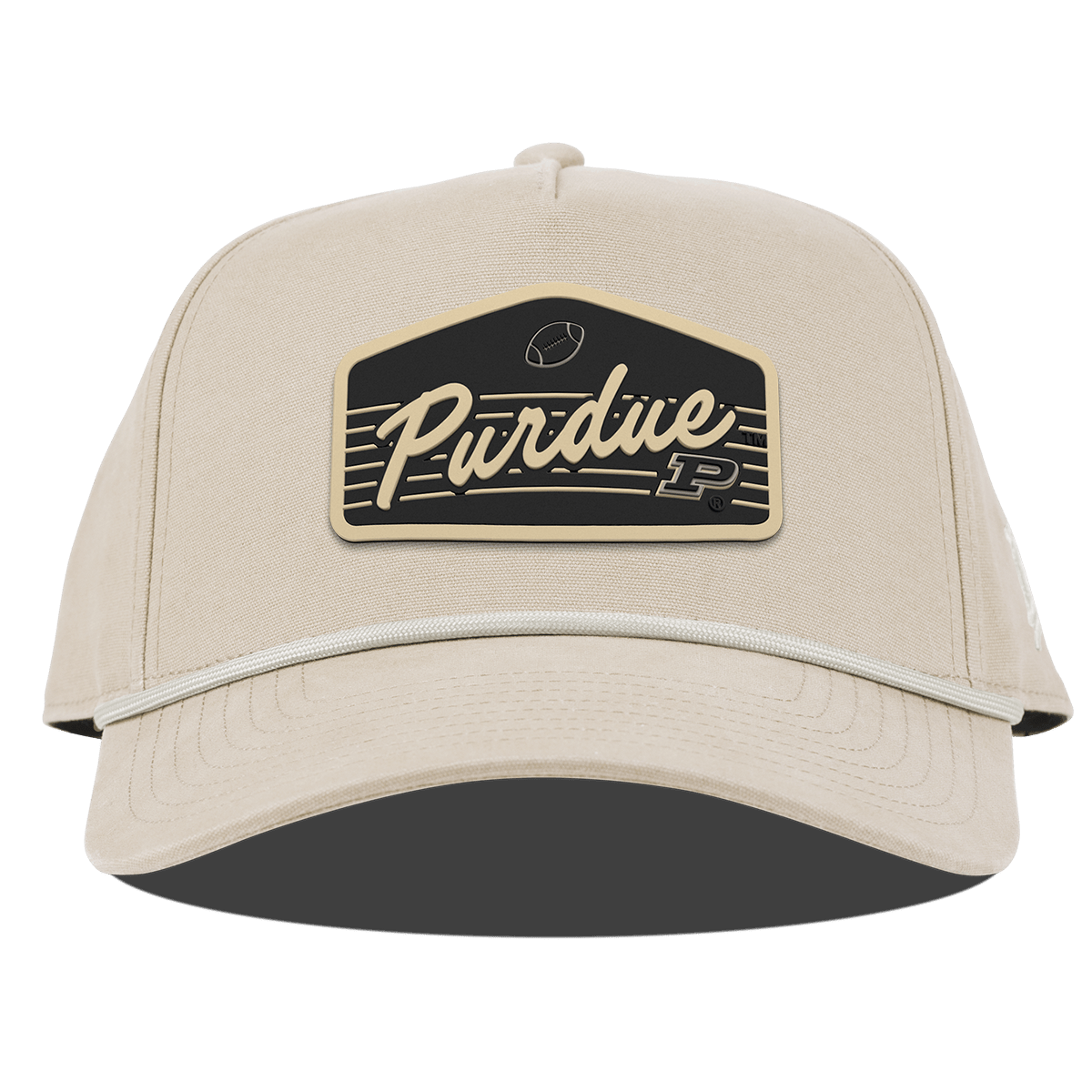 Purdue University "Boilermakers Football" Curved Canvas 5 Panel Rope Beige