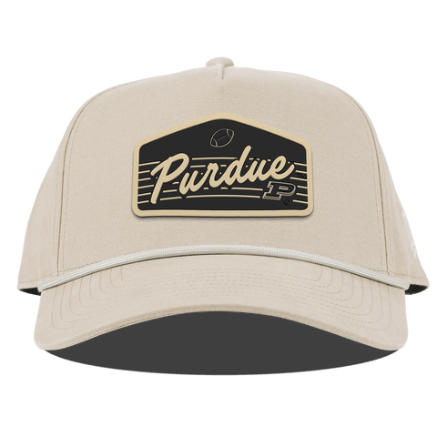 Purdue University "Boilermakers Football" Curved Canvas 5 Panel Rope Beige