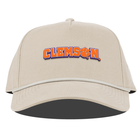 Clemson University "Clemson Block" Curved Canvas 5 Panel Rope Beige