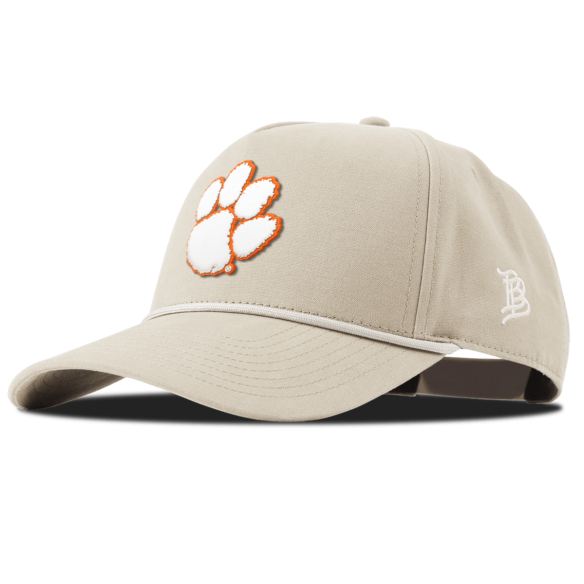 Clemson University "Clemson Tigers Paw" Curved Canvas 5 Panel Rope Beige, 