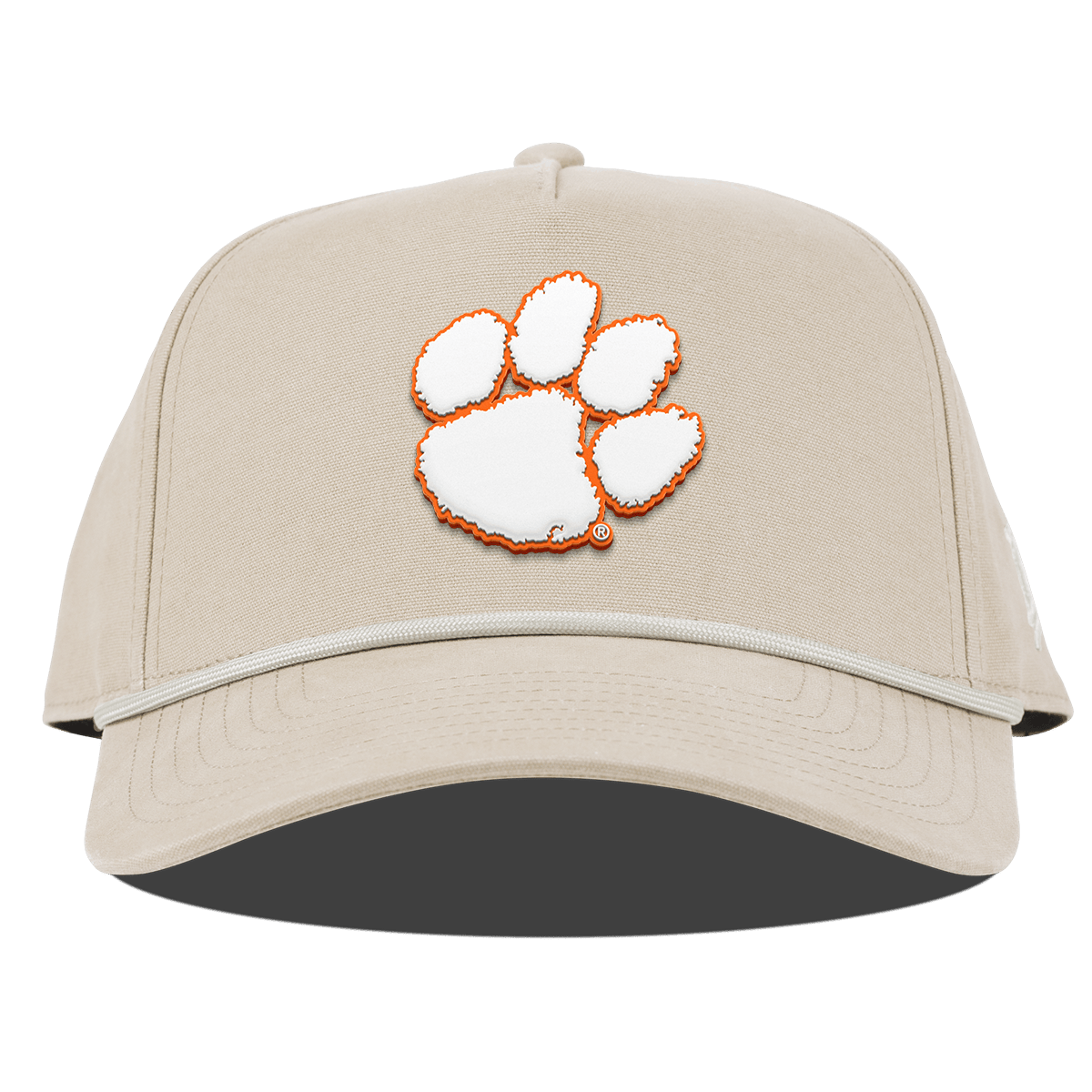 Clemson University "Clemson Tigers Paw" Curved Canvas 5 Panel Rope Beige