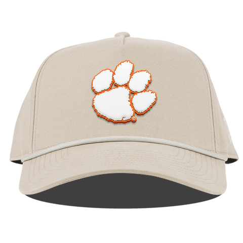 Clemson University "Clemson Tigers Paw" Curved Canvas 5 Panel Rope Beige