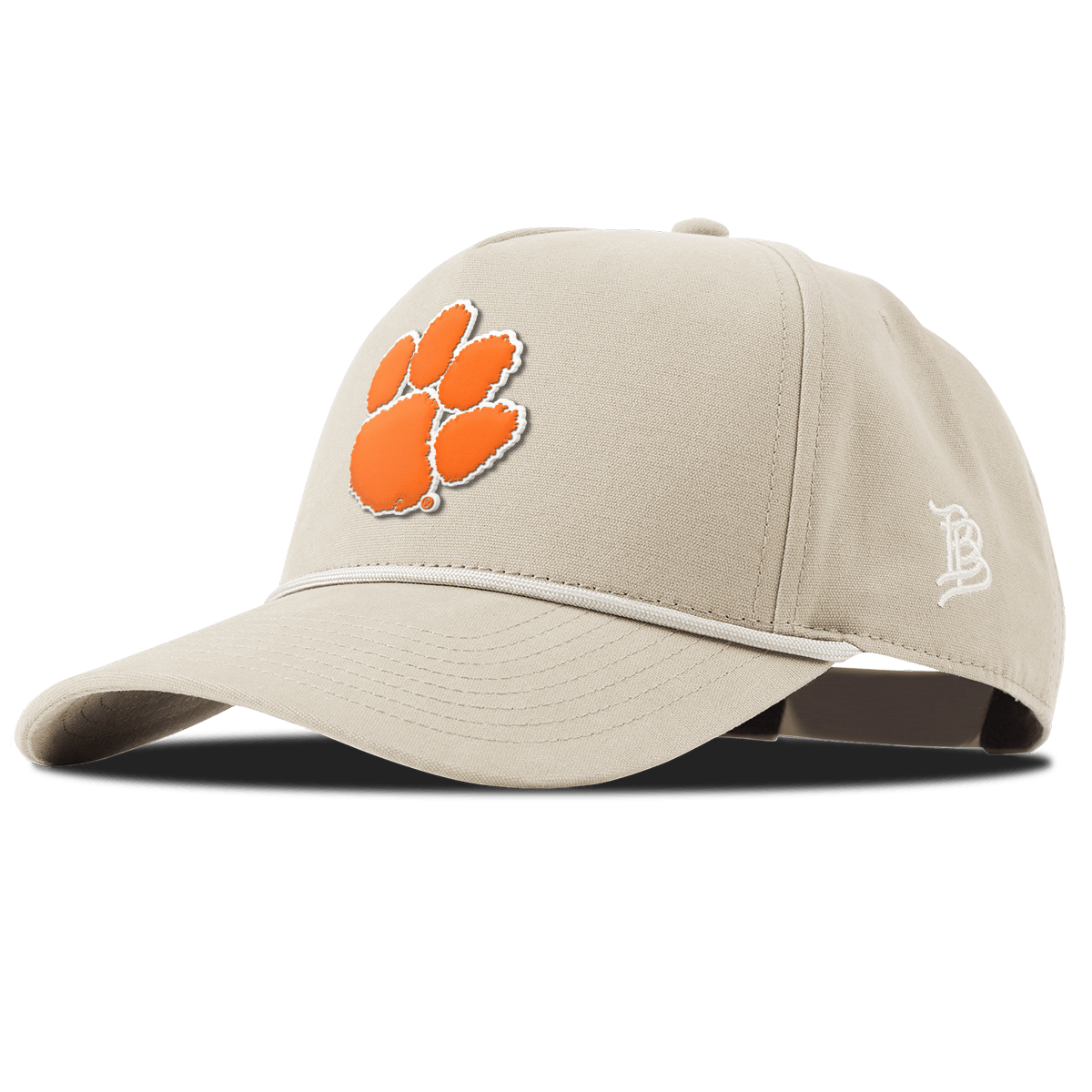 Clemson University "Clemson Tiger Paw" Curved Canvas 5 Panel Rope Beige