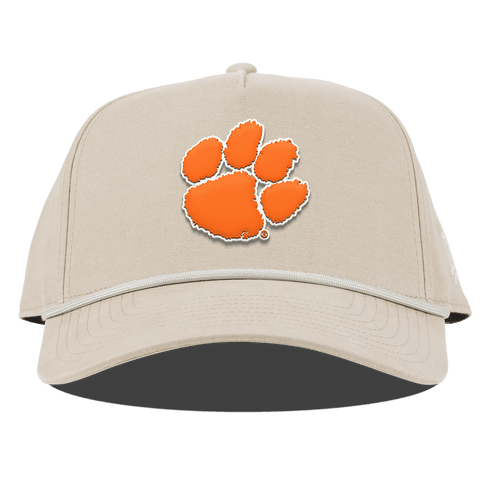 Clemson University "Clemson Tiger Paw" Curved Canvas 5 Panel Rope Beige