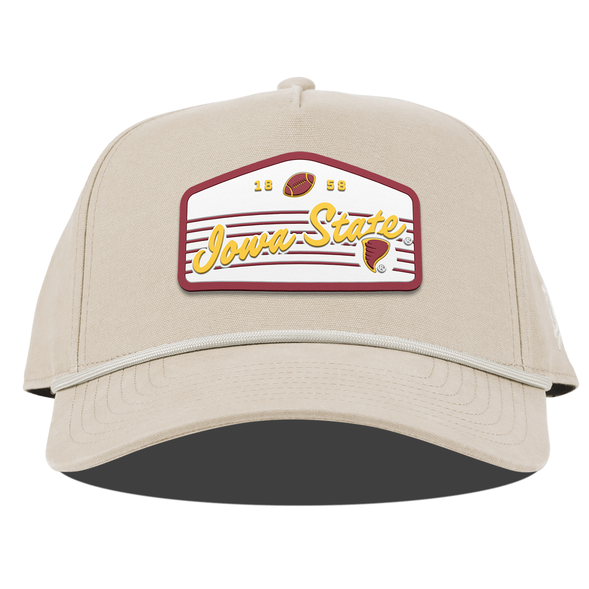 Iowa State University "Cyclones Football" Curved Canvas 5 Panel Rope Beige