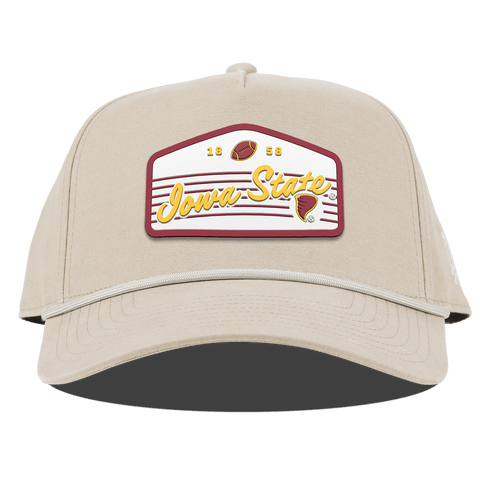 Iowa State University "Cyclones Football" Curved Canvas 5 Panel Rope Beige