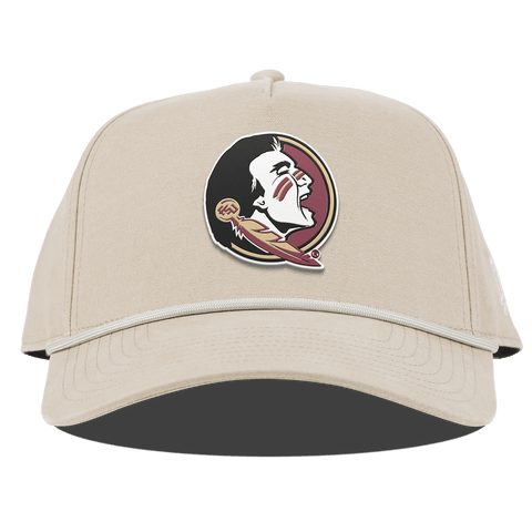 Florida State University "FSU Team Logo" Curved Canvas 5 Panel Rope Beige