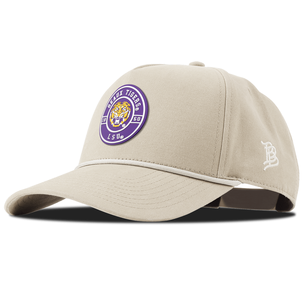 Louisiana State University "Geaux LSU Tigers" Curved Canvas 5 Panel Rope Beige