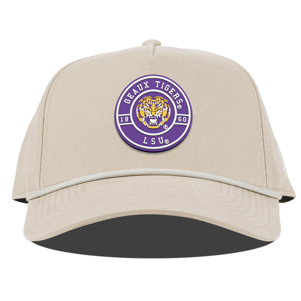 Louisiana State University "Geaux LSU Tigers" Curved Canvas 5 Panel Rope Beige