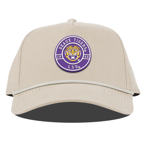 Louisiana State University "Geaux LSU Tigers" Curved Canvas 5 Panel Rope Beige