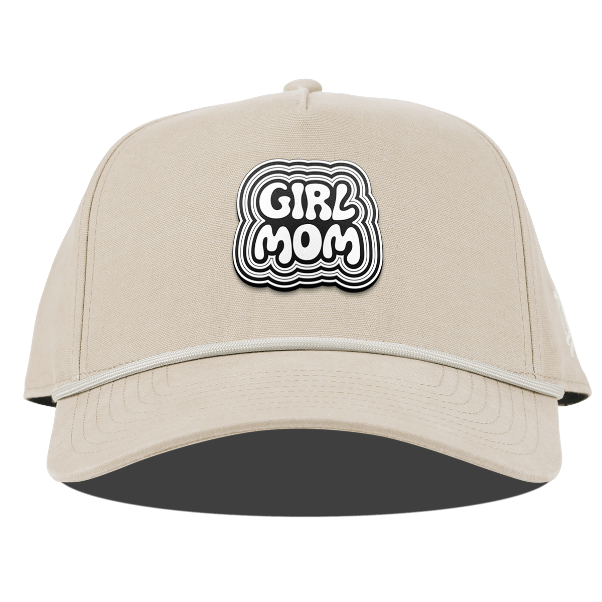 Girl Mom Curved Canvas 5 Panel Rope Beige