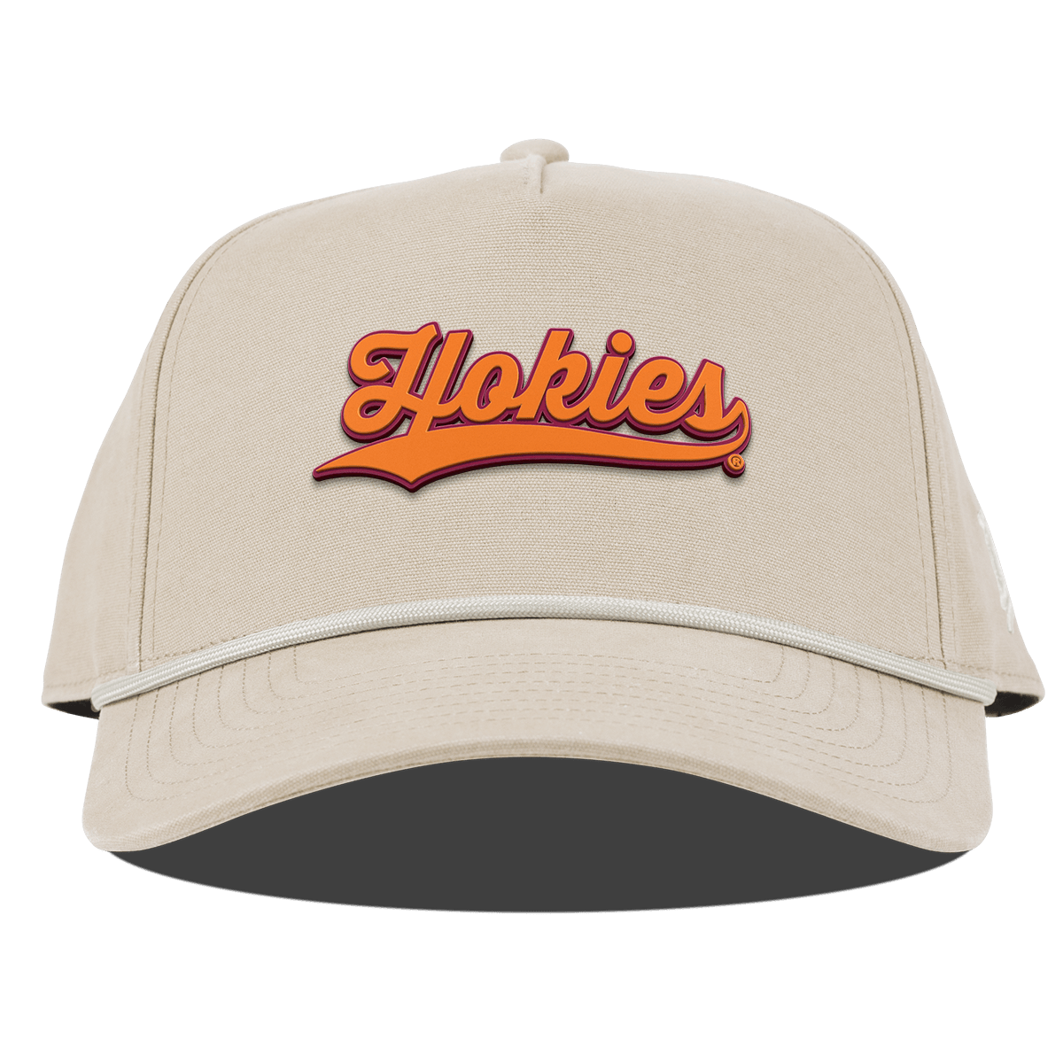Virginia Tech University "Hokies Script" Curved Canvas 5 Panel Rope Beige