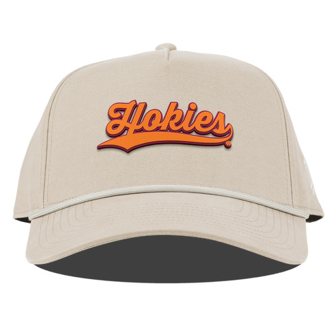Virginia Tech University "Hokies Script" Curved Canvas 5 Panel Rope Beige