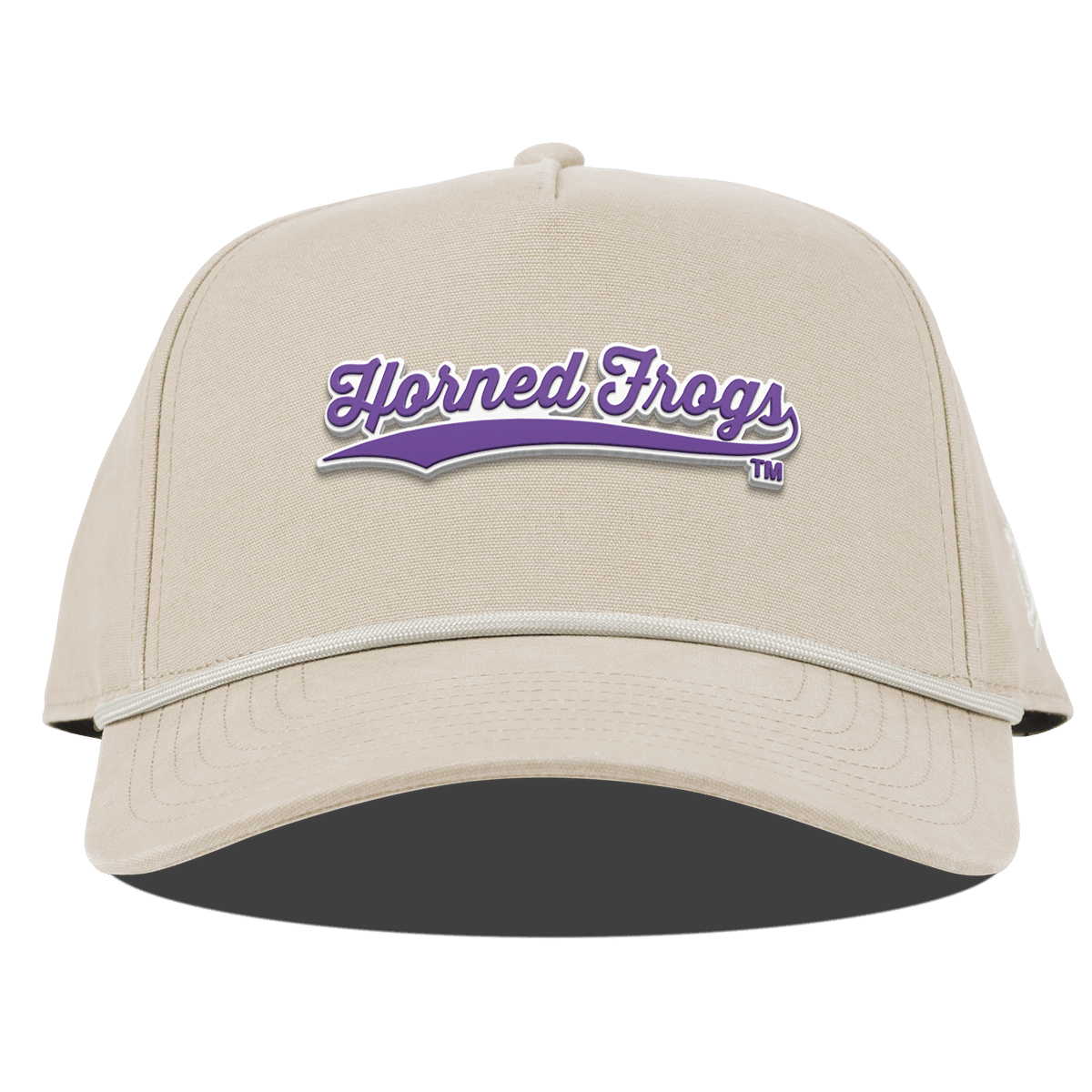 Texas Christian University "TCU Horned Frogs Scripts" Curved Canvas 5 Panel Rope Beige