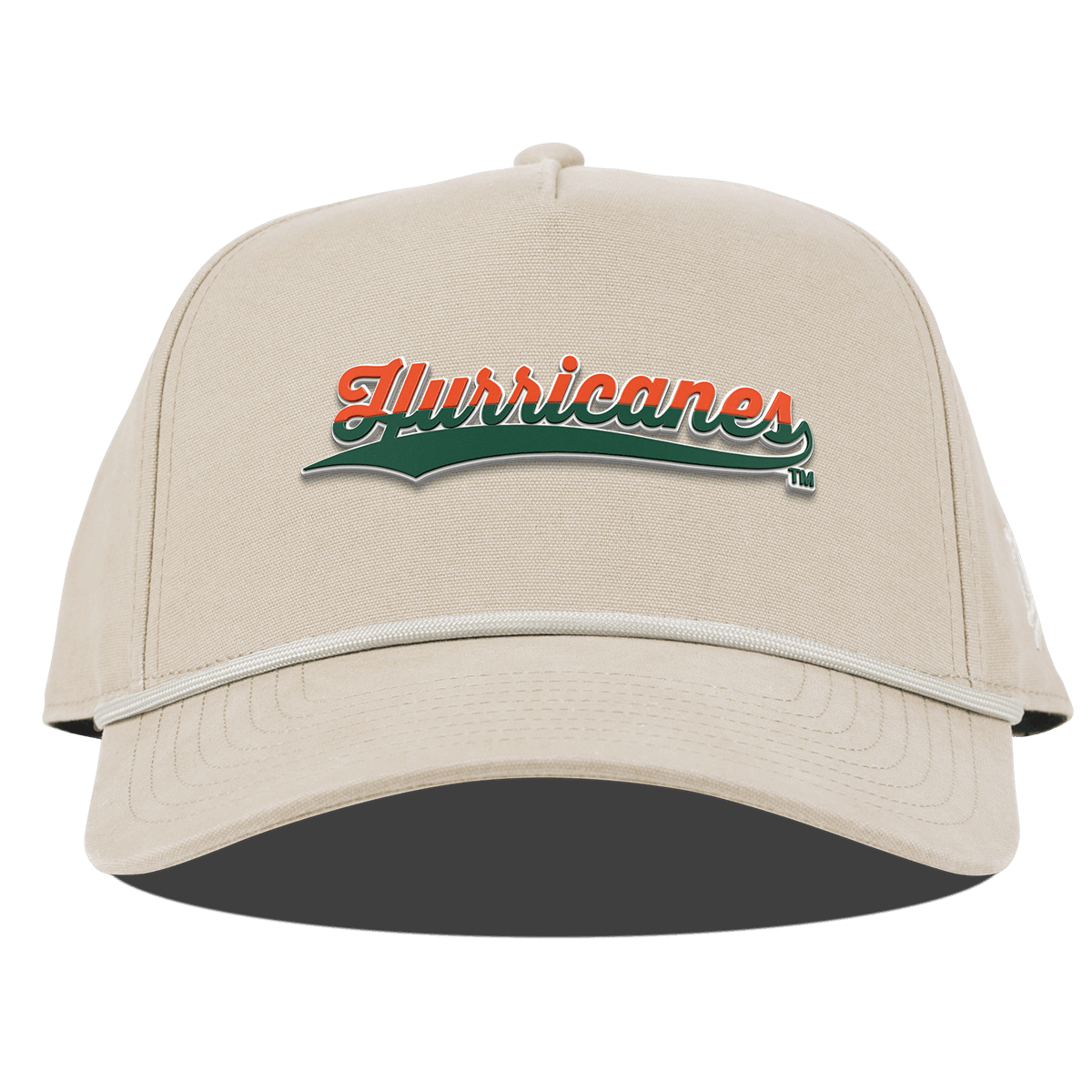 University of Miami "Hurricanes Script" Curved Canvas 5 Panel Rope Beige