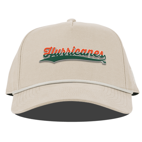 University of Miami "Hurricanes Script" Curved Canvas 5 Panel Rope Beige