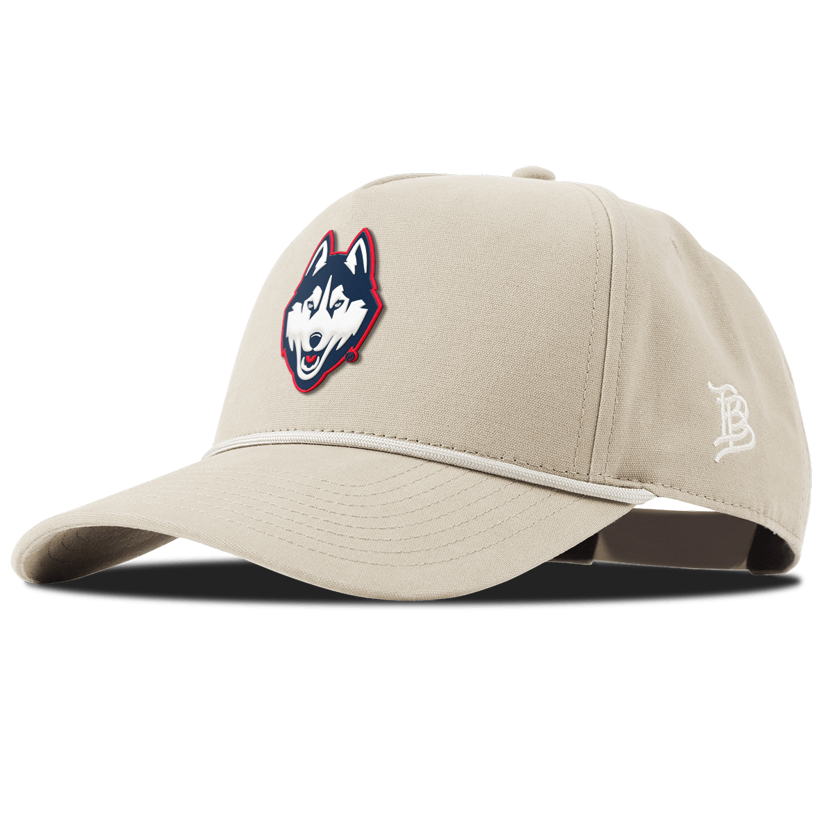 University of Connecticut "Huskies Mascot" Curved Canvas 5 Panel Rope Beige